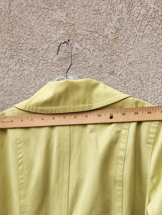 MICHAEL KORS Women's Raincoat Extra Small Green Spring Jacket Lined - Picture 5 of 7